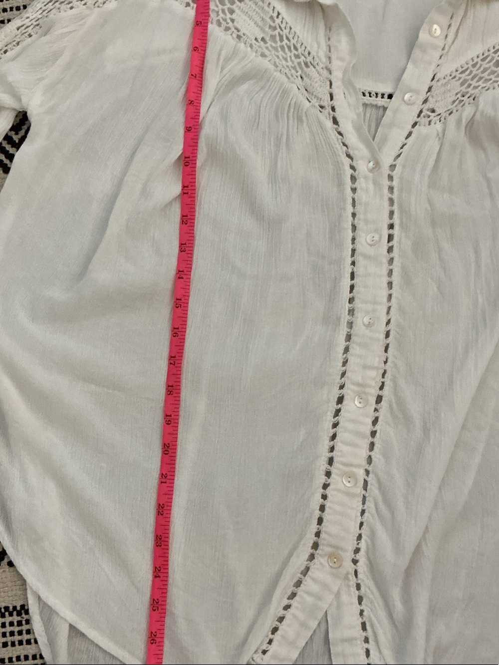 Free People Katie bird White Crochet-Detail Button Down Shirt - Picture 5 of 10